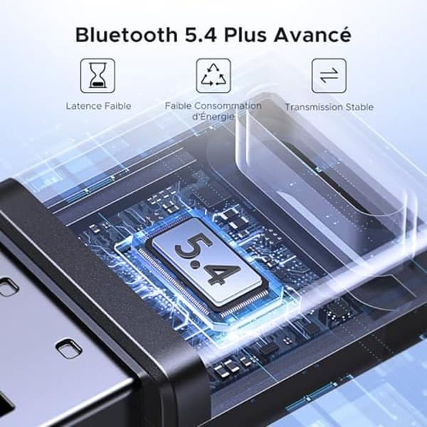 Bluetooth Dongle - UGREEN - USB-nøgle 5.4 - Lav latens - Forbindelse af 5 enheder - Kompakt