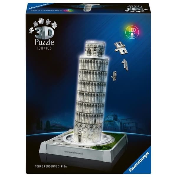 Puzzle 3D Ikoniska - Upplyst Pisa-tornet