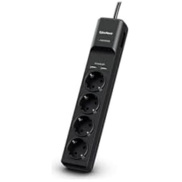 Kabel & Adapter - CYBERPOWER - P0420SUD0-DE - 4xSchuko - 2xUSB - Beskyttelse mod overspænding