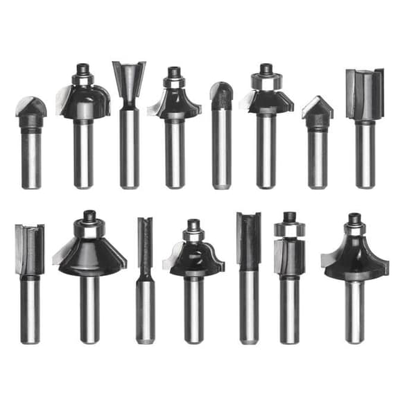 Kwb af Einhell Fræsere til Døbefræsere (15 stk., stangdiameter 8 mm, i en trææske)