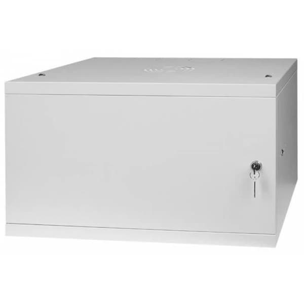Rackskab 19" 6U, 450MM Fuld dør, Grå