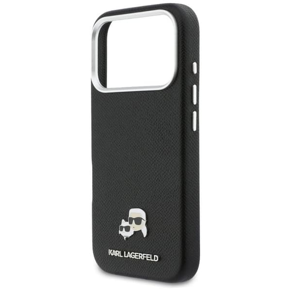 Coque Karl Lagerfeld Hardcase Læder K&C Head Pin MagSafe til iPhone 17 Pro - Sort