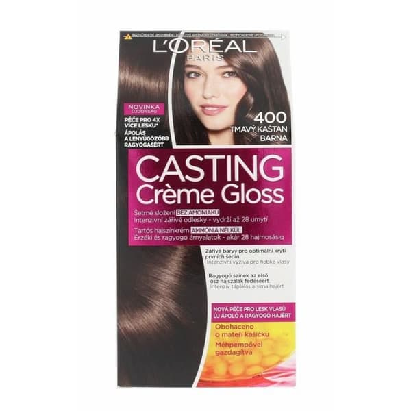 Hårfarve - L'Oréal Paris Casting Creme Gloss - 400 Mørkebrun - Uden ammoniak - 48ml