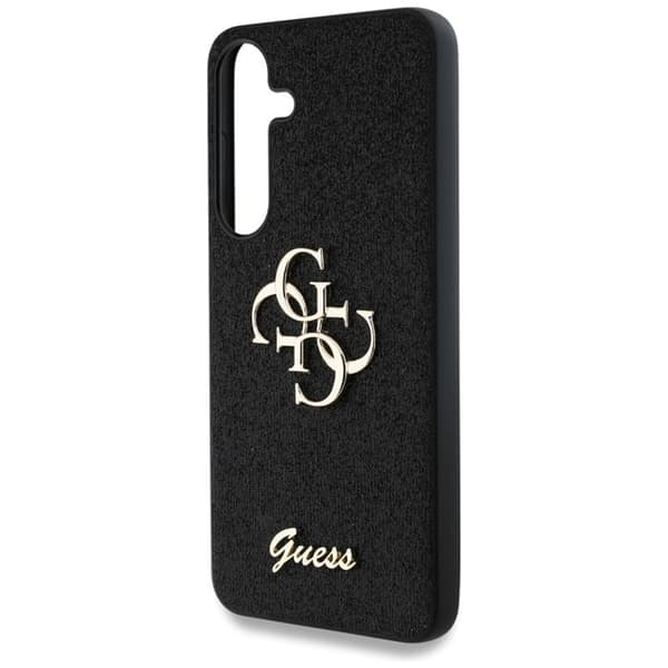 Coque Guess Glitter Script Big 4G Logo til Samsung Galaxy S25 - Sort