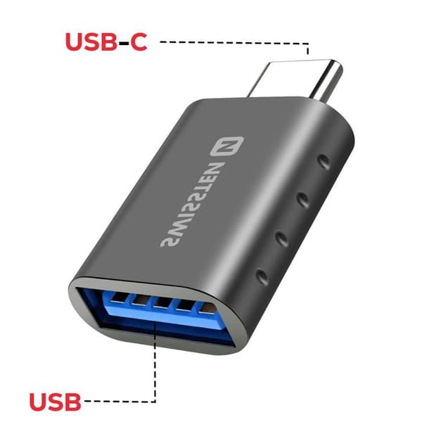 Trådlös CarLINK-adapter för CarPlay och Android Auto / USB-C-adapter Swissten Grå