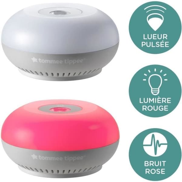 TOMMEE TIPPEE Dreammaker Night Light med rött ljus, rosa brus och CrySensor Smart Sensor