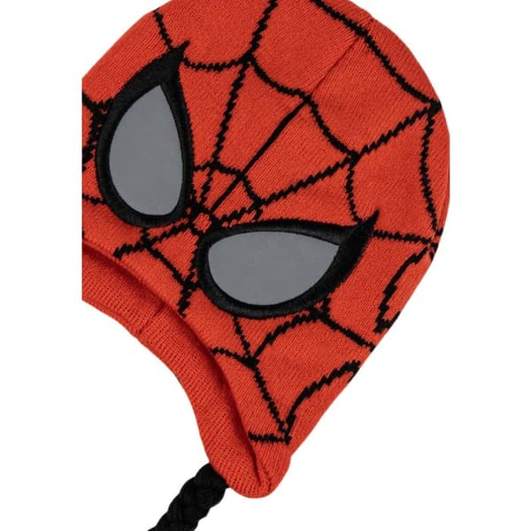 Barnmössa Spider-Man laplander röd vinter varm