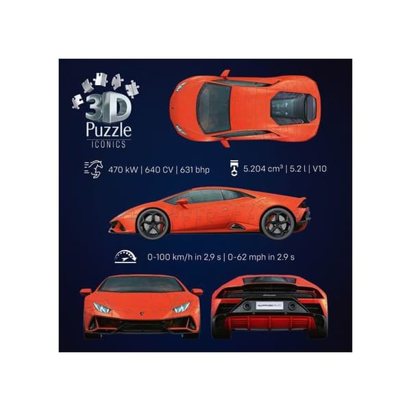 Puzzle 3D Iconics Lamborghini Huracán Evo Orange