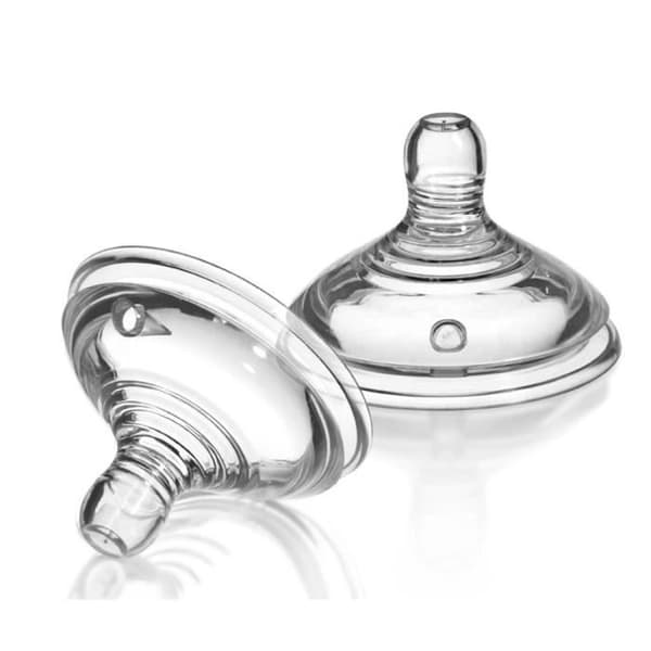 6m+ Snabbflödesspenar - TOMMEE TIPPEE - Set med 2 - Silikon - Transparent