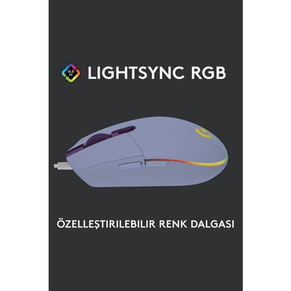Spelmus - Logitech - G G102 - 8000 dpi - Lightsync - 6 knappar - Lila