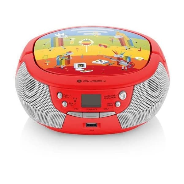 CD-spelare - GOGEN - Dekorativ spelare - Röd - Bluetooth - Karaoke - FM