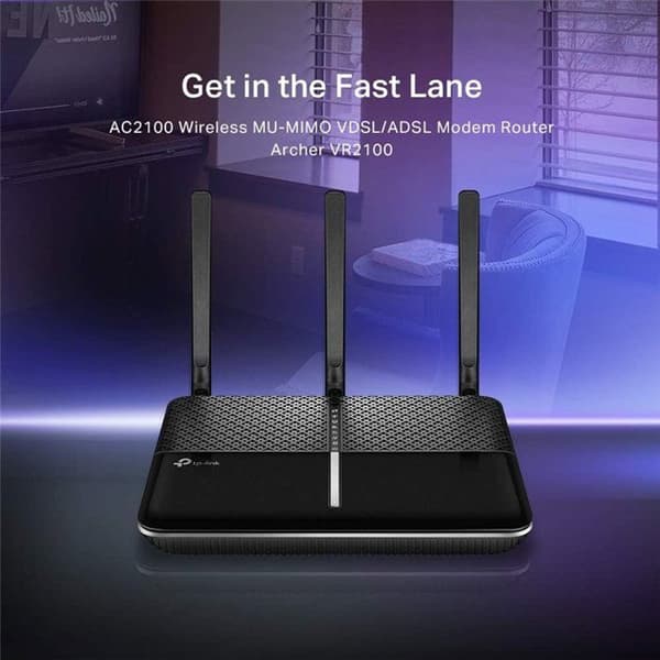 Modem Router Wi-Fi - TP-LINK - AC2100 - VDSL/ADSL - Farve Sort - Annex A/B
