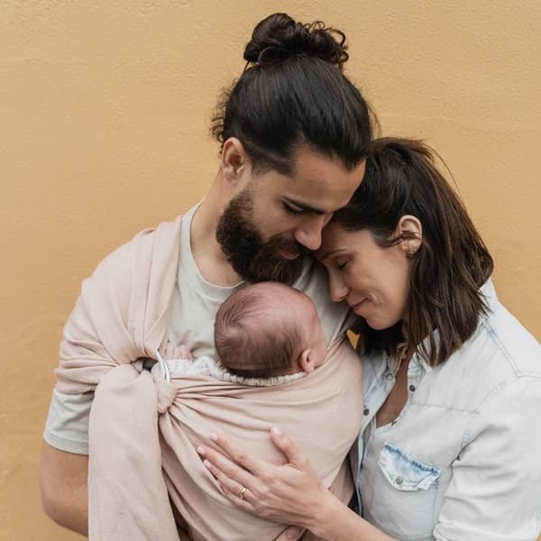 Bæresele BOBA Ring Sling i hør PEONY - BOBA