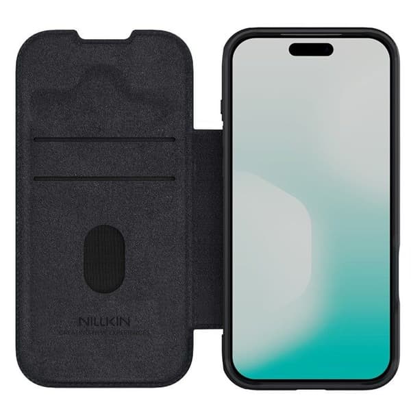 iPhone 17 Pro Cover - Læder/PU, Sort, Med Kortholder Sort