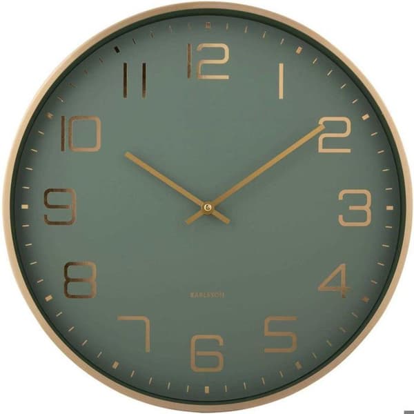 Rund vægurs Elegance Glow sort