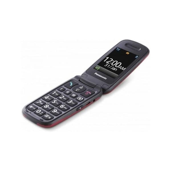Fliptelefon - PANASONIC - KX-TU446 - Röd - Stötsäker - Lång batteritid