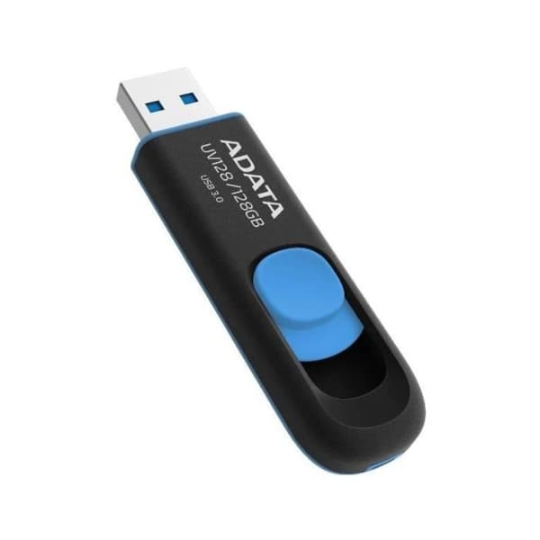 A-Data UV128 3.2 Gen 1 højhastigheds USB-flashdrev, 128 GB, op til 100 MB/s sort