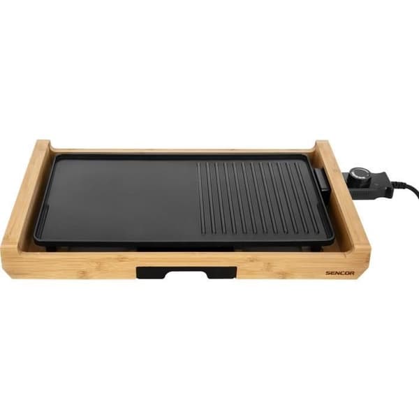 Elektrisk grill - SENCOR - SBG 206BK - 1800 W - Sort / Bambus