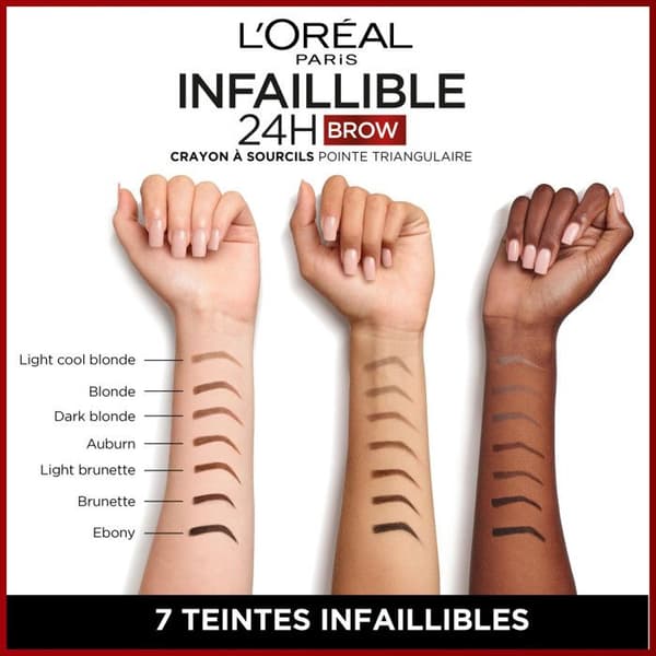 Ögonbrynspenna - L'Oréal Paris - Infaillible Brows 24h - Vattentät - Triangulär spets - 1ml