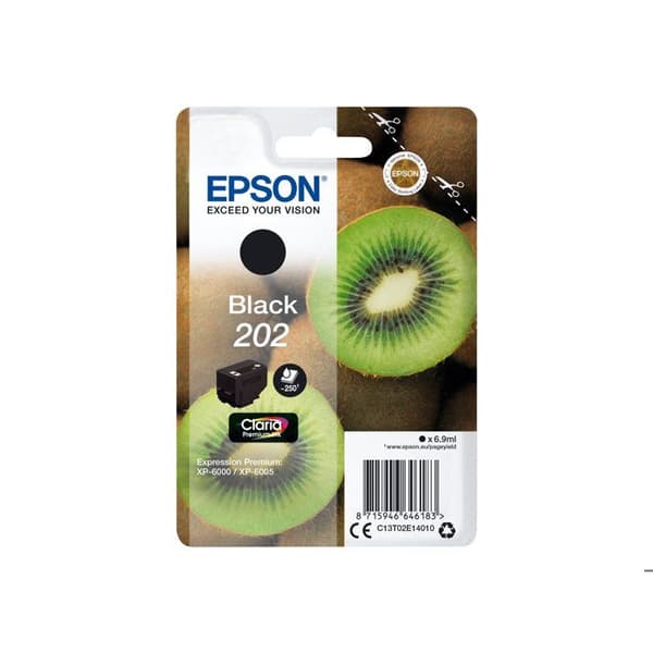 EPSON 202 blækpatron - 6,9 ml - Sort - Expression Premium XP-6000, XP-6005, XP-6100, XP-6105