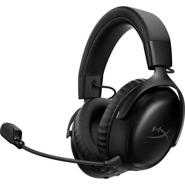 HyperX Cloud III S Wireless Gaming Headset i sort til PC, Mac, PS5, Mobile, Switch. Med USB-C til USB-A adapter, USB-kabel.