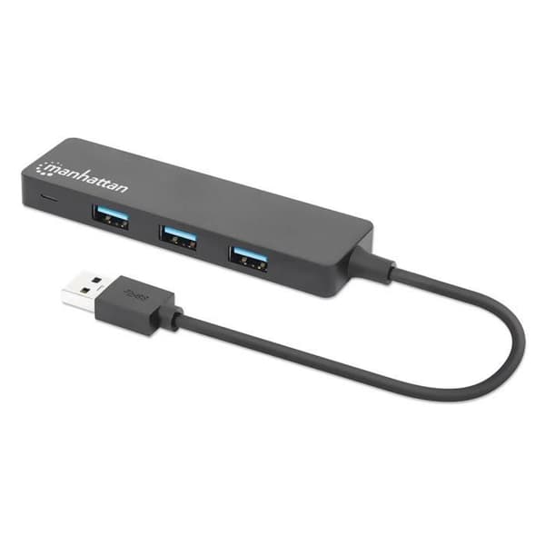 USB 3.2 Hub - MANHATTAN - 4 porte - USB-A - Plug and Play - Sort