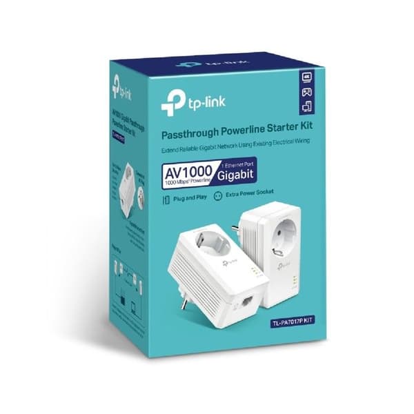 CPL - TP-Link - AV1000 - 1000Mbps - Pakke med 2 - Sort