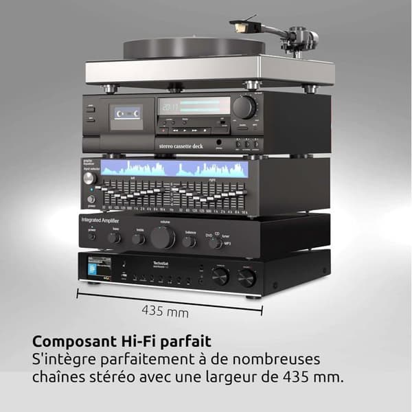 TechniSat DIGITRADIO 143 (V3) – Tuner HiFi DAB+ / FM / Internet, Bluetooth, Spotify Connect, 43,5 cm, sort