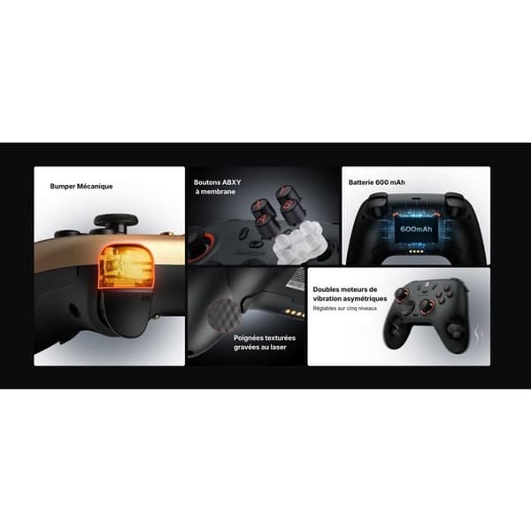 Manette Gamesir gaming trådløs og kablet Nova 2 Lite Guld til PC Nintendo Switch iOS og Android