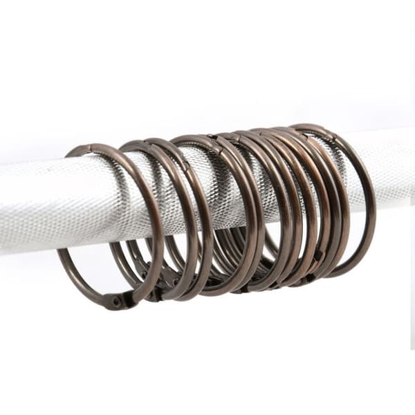 Set om 12 duschdraperiringar RINGO SMALL Koppar Spirella