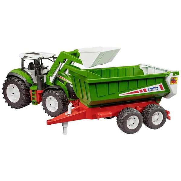 Landbrugs Traktor - Bruder - ROADMAX - Frontlæsser - Tiptrailer - Grøn
