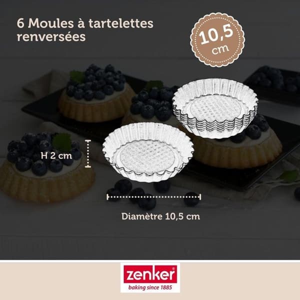 6 Zenker Black Metallic tartelettformar ref. 6531