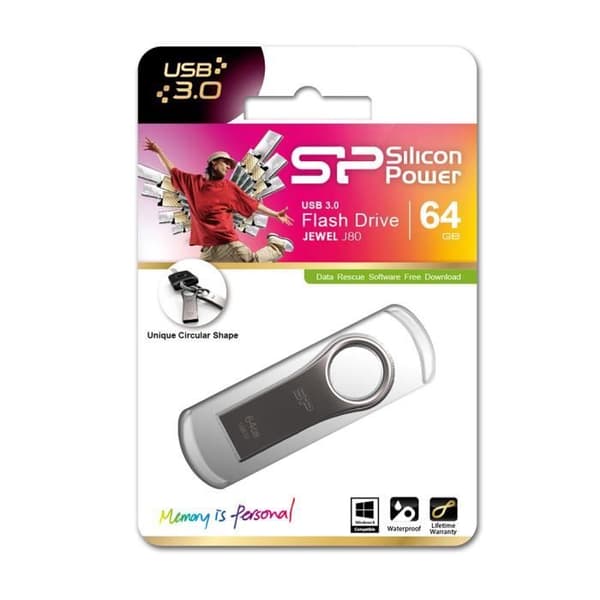 SILICON POWER USB 3.1 Flash Drive J80 - 64 GB - Silver