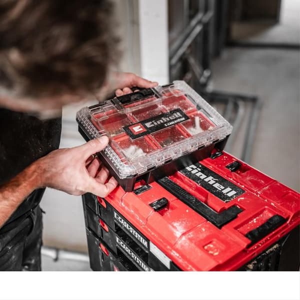 Einhell Organisator E-Case Halv Størrelse (kompatibel med E-Case Einhell, max. 12,5 kg, med 4 opbevaringsbokse)