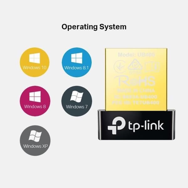 TP-Link UB400 Bluetooth USB 4.0-nøgle til headset, mus, controller, tastatur, printere, PC, smartphone, tablet