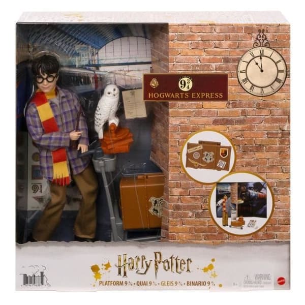 Samlarfigur Harry Potter - MATTEL - Set Plats 9 3/4 - Rörlig docka - Ugglan Hedwig ingår