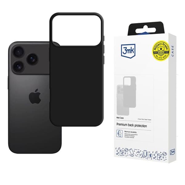 3mk Matt Cover til iPhone 17 Pro - Sort