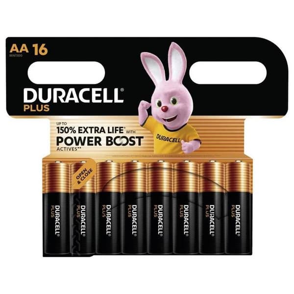 Duracell Plus Power Boost MN1500 Batteri LR6 (AA) 1,5 V 16 stk.