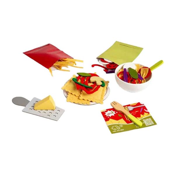 träleksak pastaset för barn - 64 delar