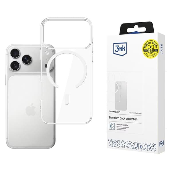 3mk Clear MagCase til iPhone 17 Pro Max - Gennemsigtig