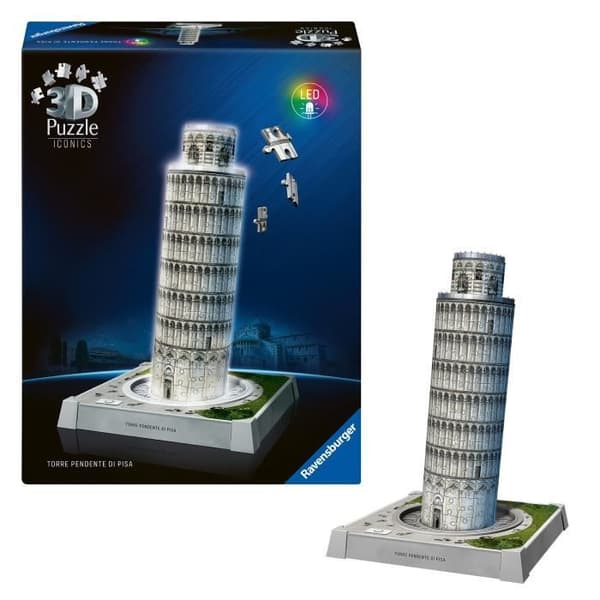 Puzzle 3D Ikoniska - Upplyst Pisa-tornet