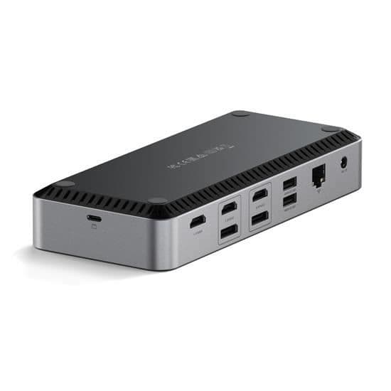 Dockingstation - Satechi - Triple Display 4K - USB-A og USB-C - 100W strømforsyning - Grå