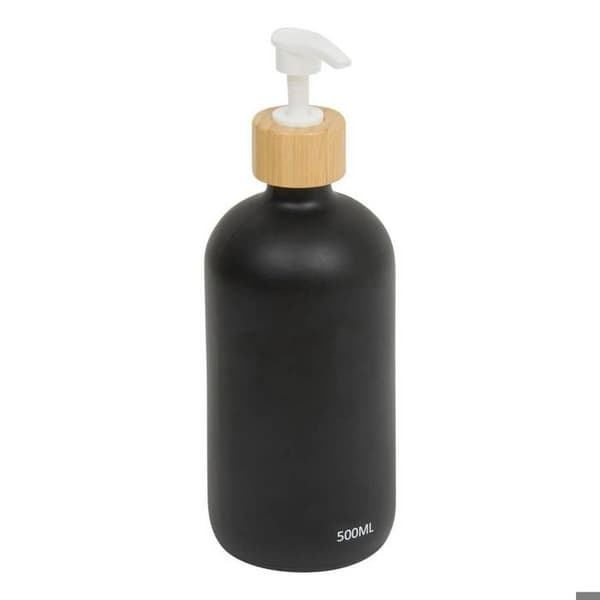 Sæt med 3 sæbedispensere 500 ml med bambusbakke