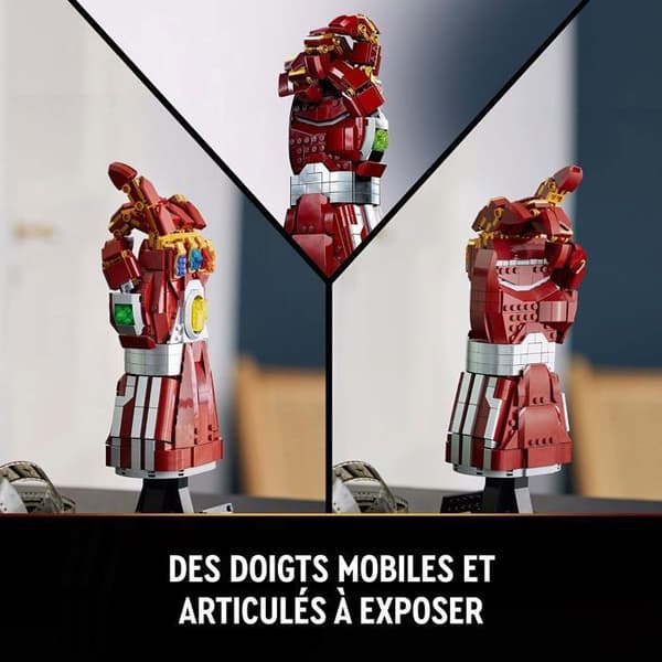 LEGO Marvel 76223 — Thanos' Infinity Gauntlet til samling for voksne, 6 sten, stativ