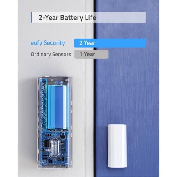 Öppningsdetektor - ANKER - Eufy Security - Realtidsvarning - 2 års batteritid - Siren 100dB