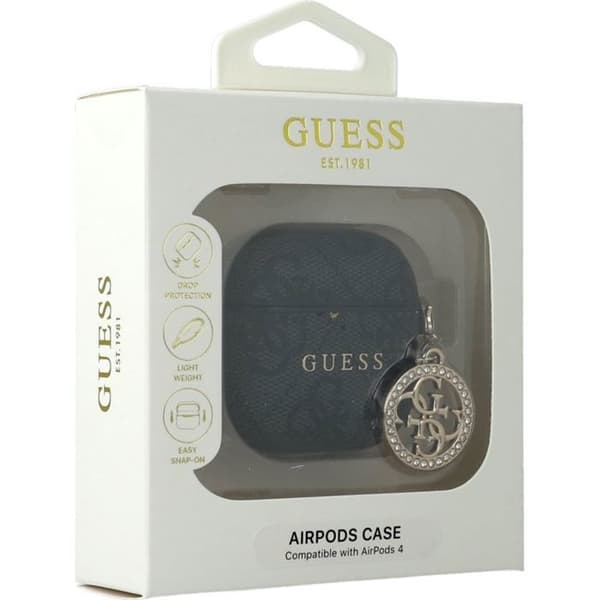 Guess 4G Script PC/PU Charm Case För AirPods 4 Svart - GUA4P4E4CDK