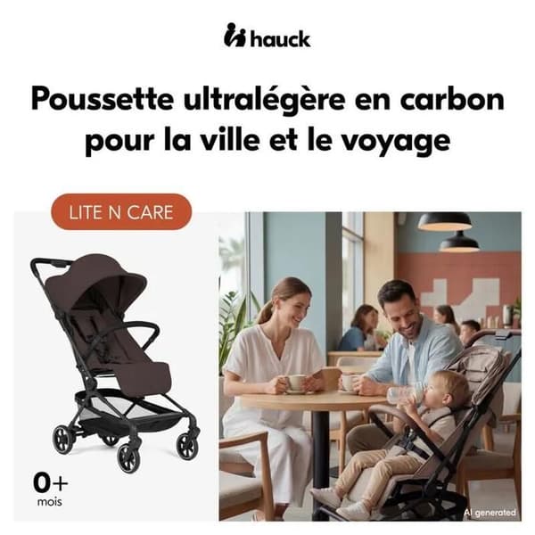 HAUCK - Kompakt barnevogn Lite N Care Choco
