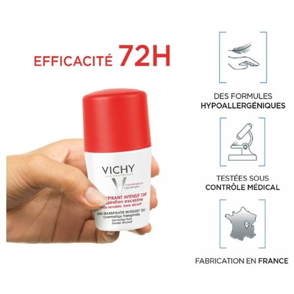 Vichy Deodorant De-transpirerende Intensiv 72h Roll-On Sæt af 2 x 50ml