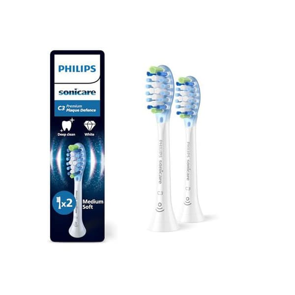 Ersättningsborstar - Philips - Sonicare C3 Premium - Plackskydd - 2-pack - Vit