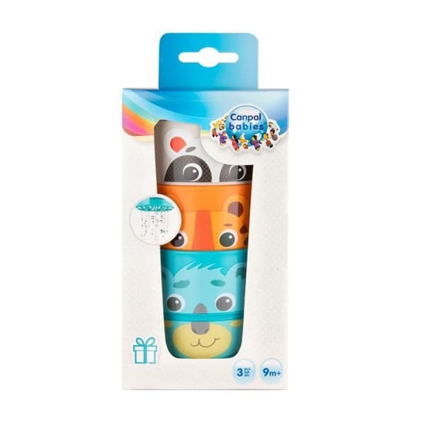 HELLO Badleksaker 3 djurkoppar plast utan BPA